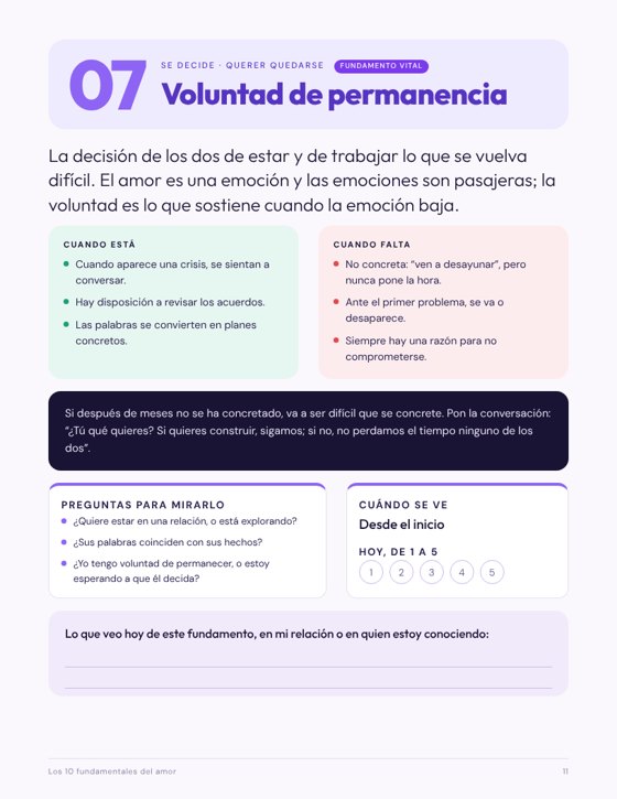 Página de la voluntad de permanencia