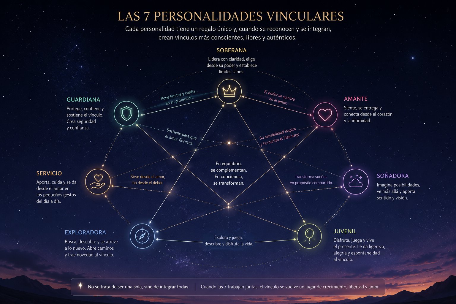 Mapa de las 7 personalidades vinculares